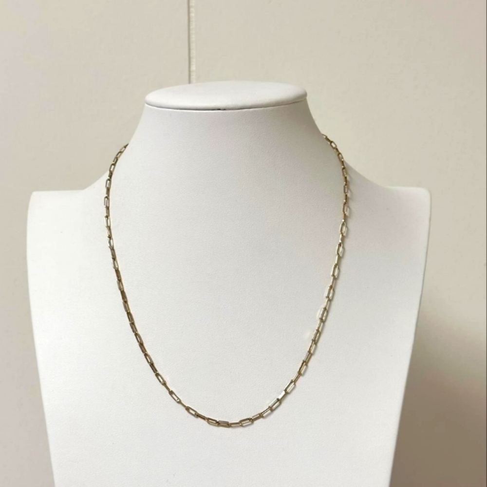 925 Italy Dyadema Sterling Gold Tone Paperclip 18". 4.4 gr.